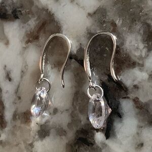 Silver Dangle CZ Earrings